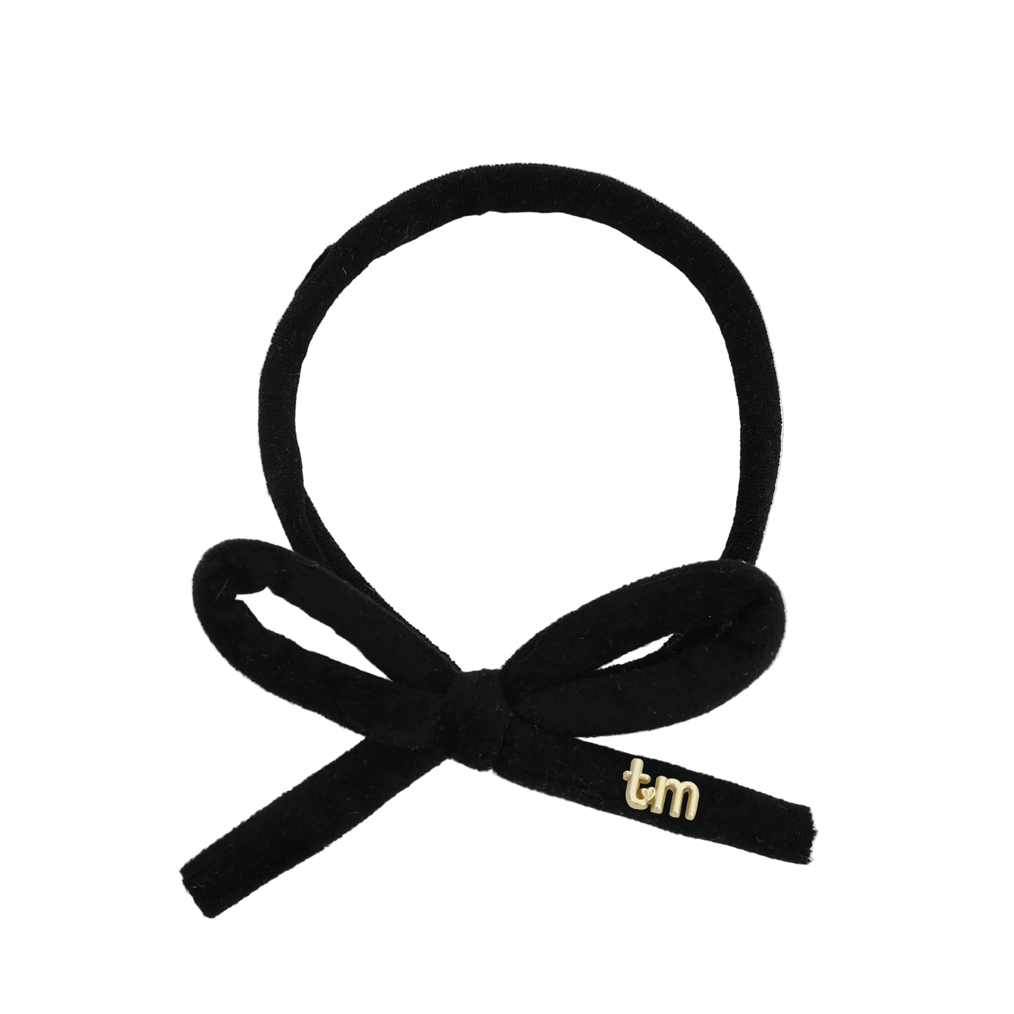 FW26 Velvet Cord Nylon Headband With Bow Black