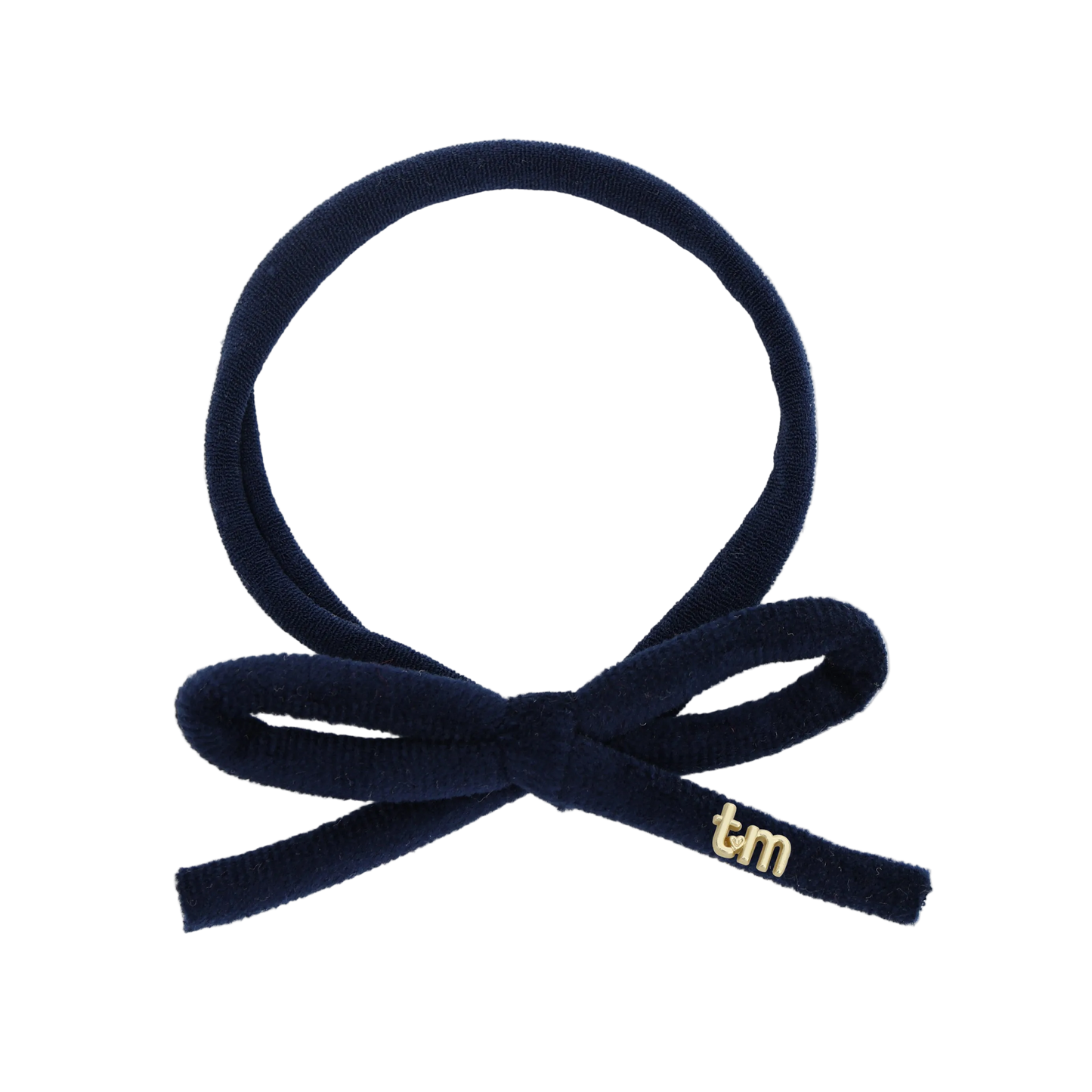 FW26 Velvet Cord Nylon Headband With Bow Navy