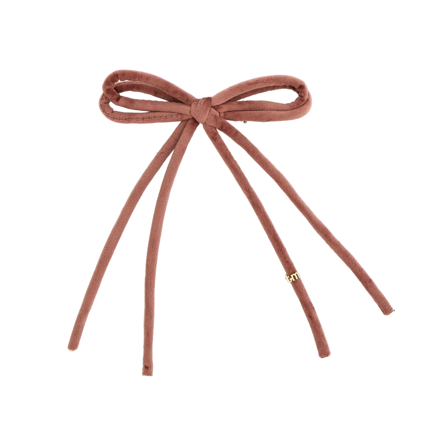 FW26 Velvet Cord Long Tail Bow Clip Mauve