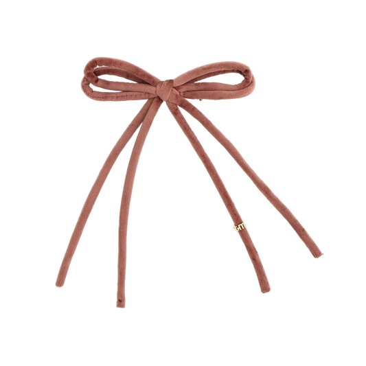 FW26 Velvet Cord Long Tail Bow Clip Mauve