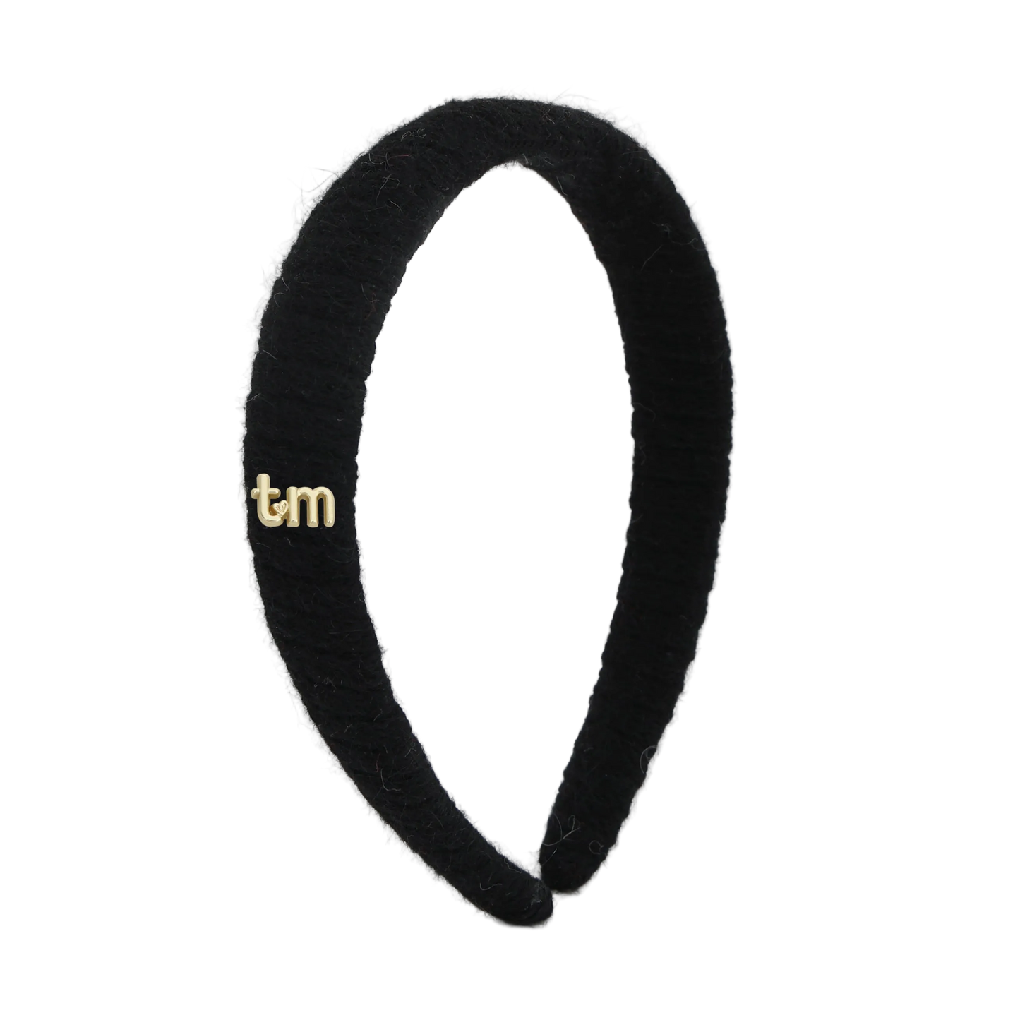 FW26 Rabbit Fur Knitted Hard Headband Black
