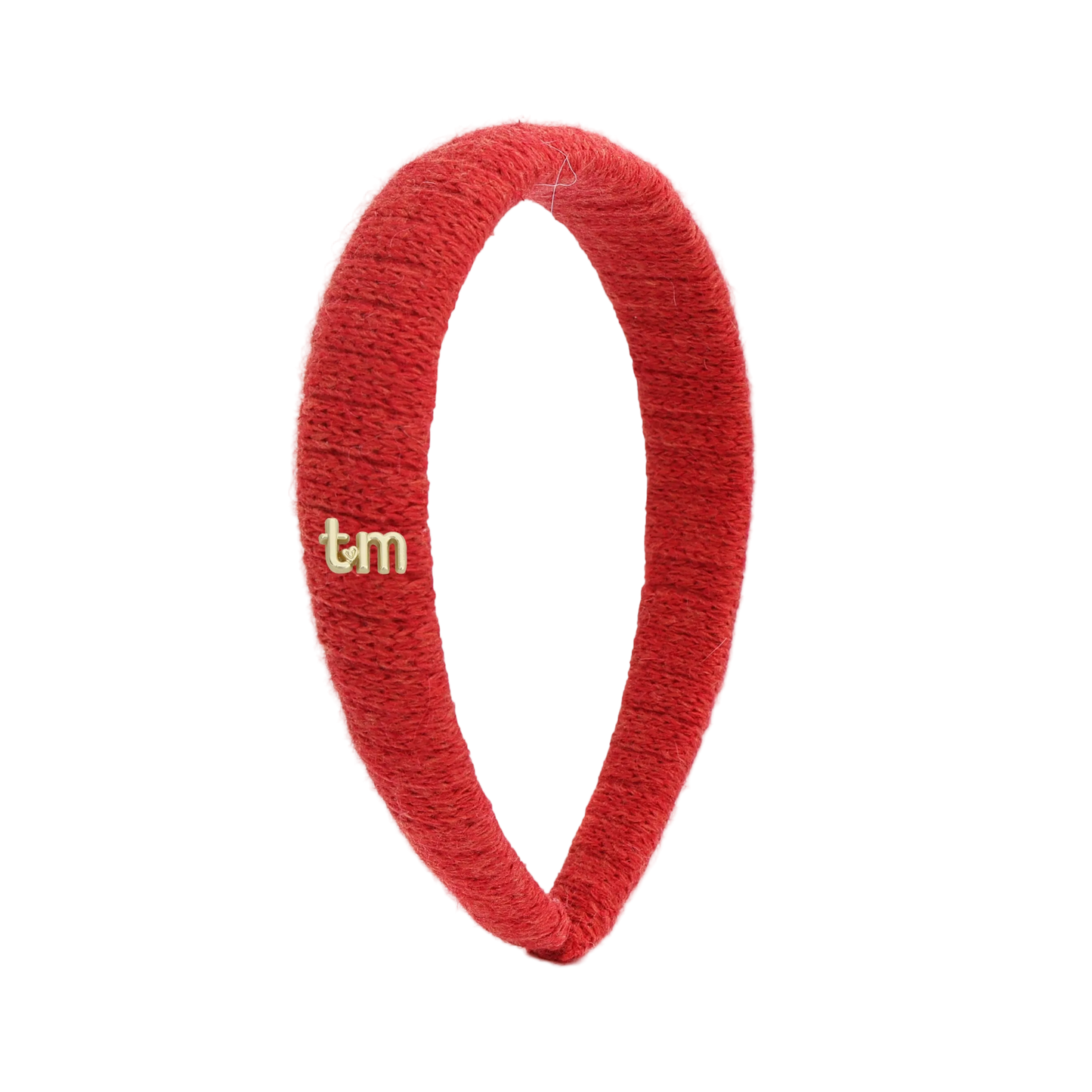 FW26 Rabbit Fur Knitted Hard Headband Red