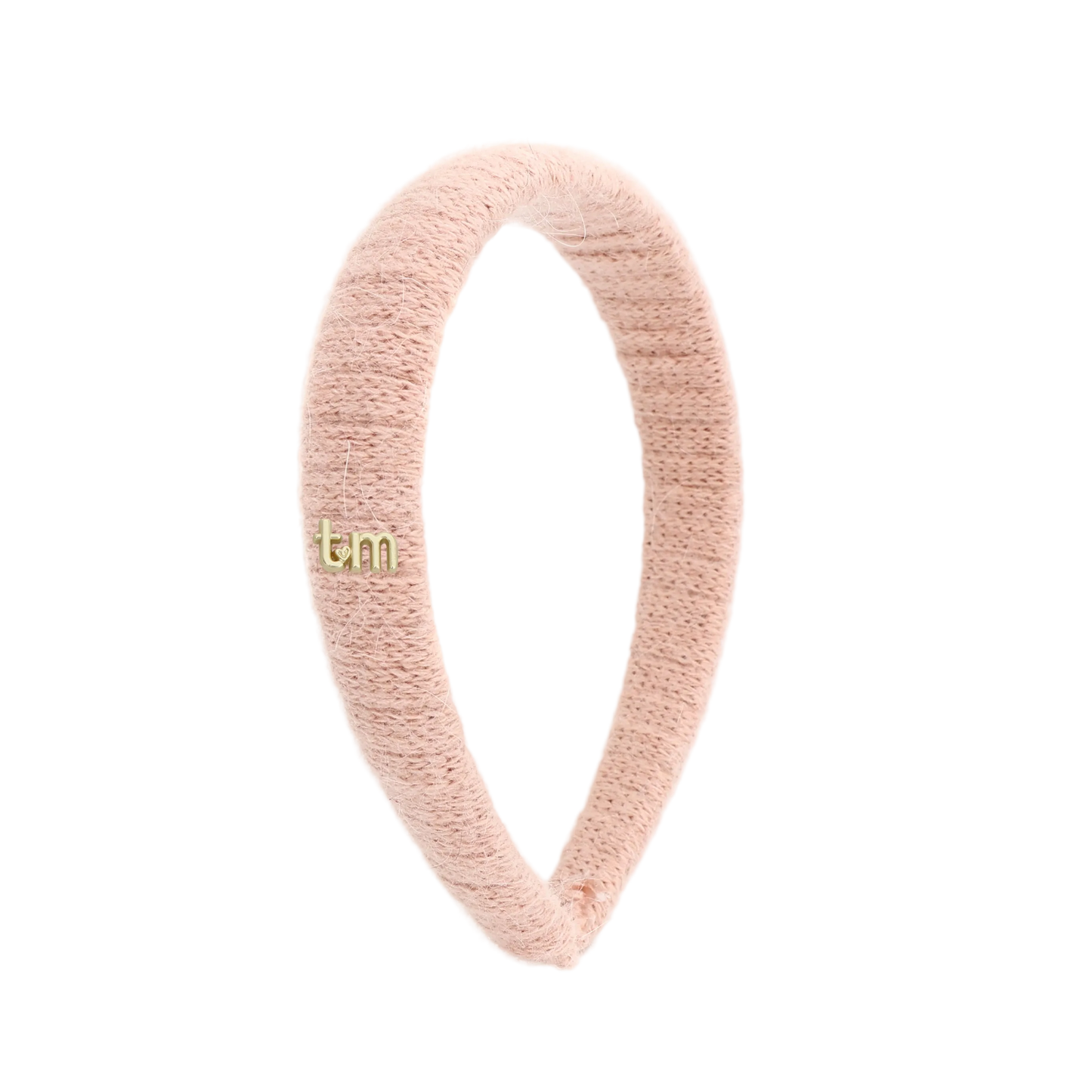 FW26 Rabbit Fur Knitted Hard Headband Pink
