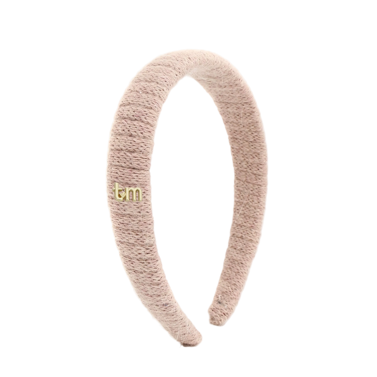 FW26 Rabbit Fur Knitted Hard Headband Beige