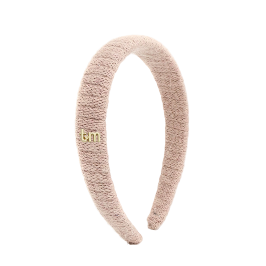 FW26 Rabbit Fur Knitted Hard Headband Beige