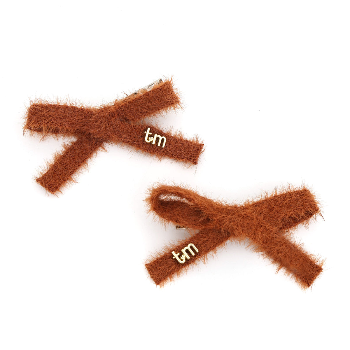 FW26 Boucle Ribbon - Set of 2 bow clip 2.5 width -Brown