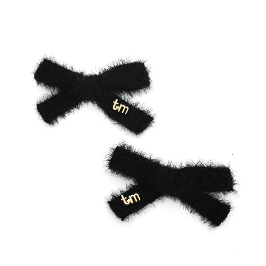 FW26 Boucle Ribbon - Set of 2 bow clip 2.5 width - Black