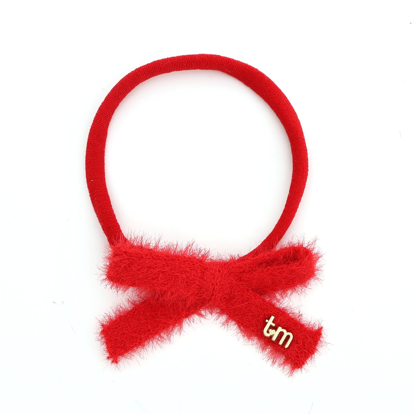 FW26 Boucle Ribbon - Nylon Headband With Bow Red