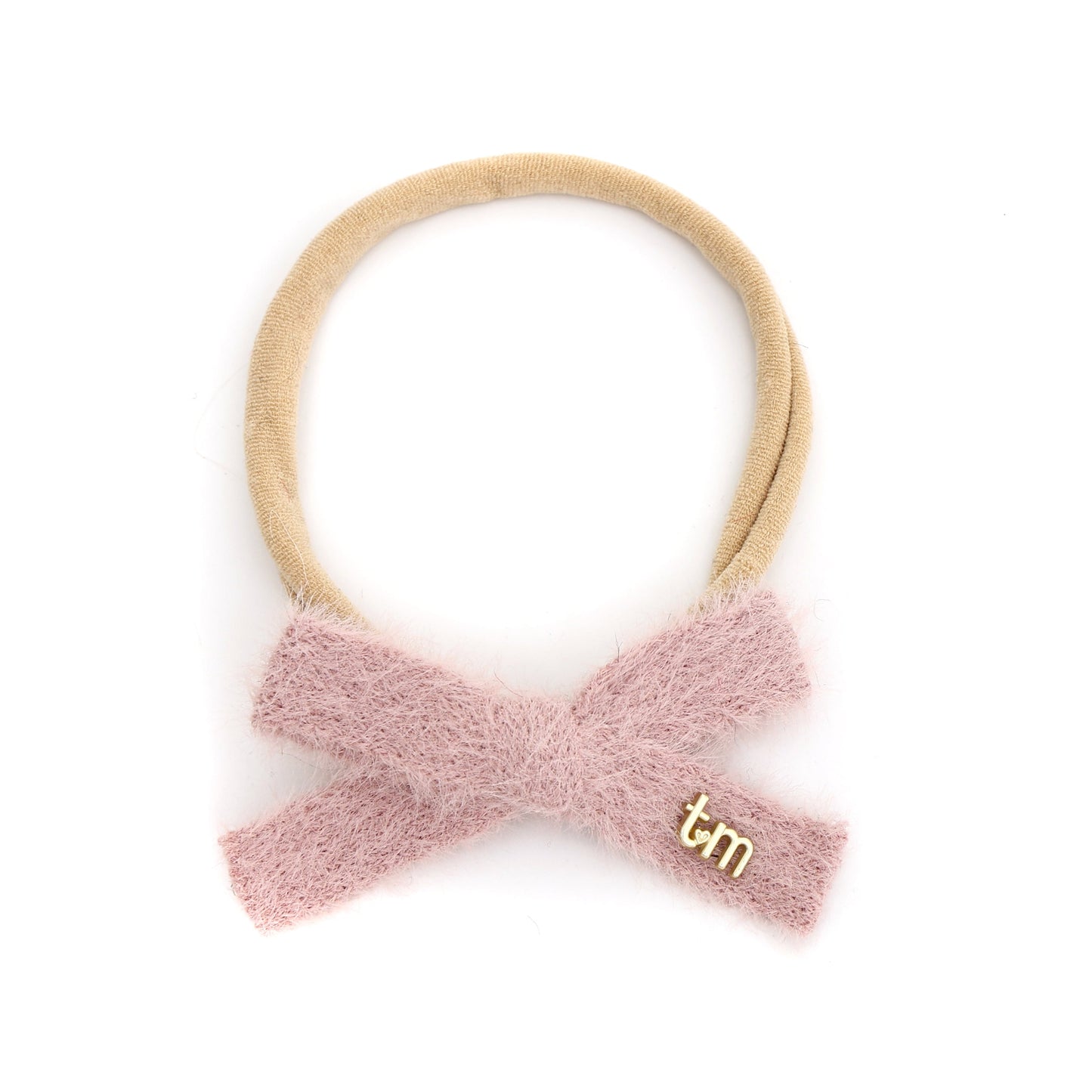 FW26 Boucle Ribbon - Nylon Headband With Bow Pink
