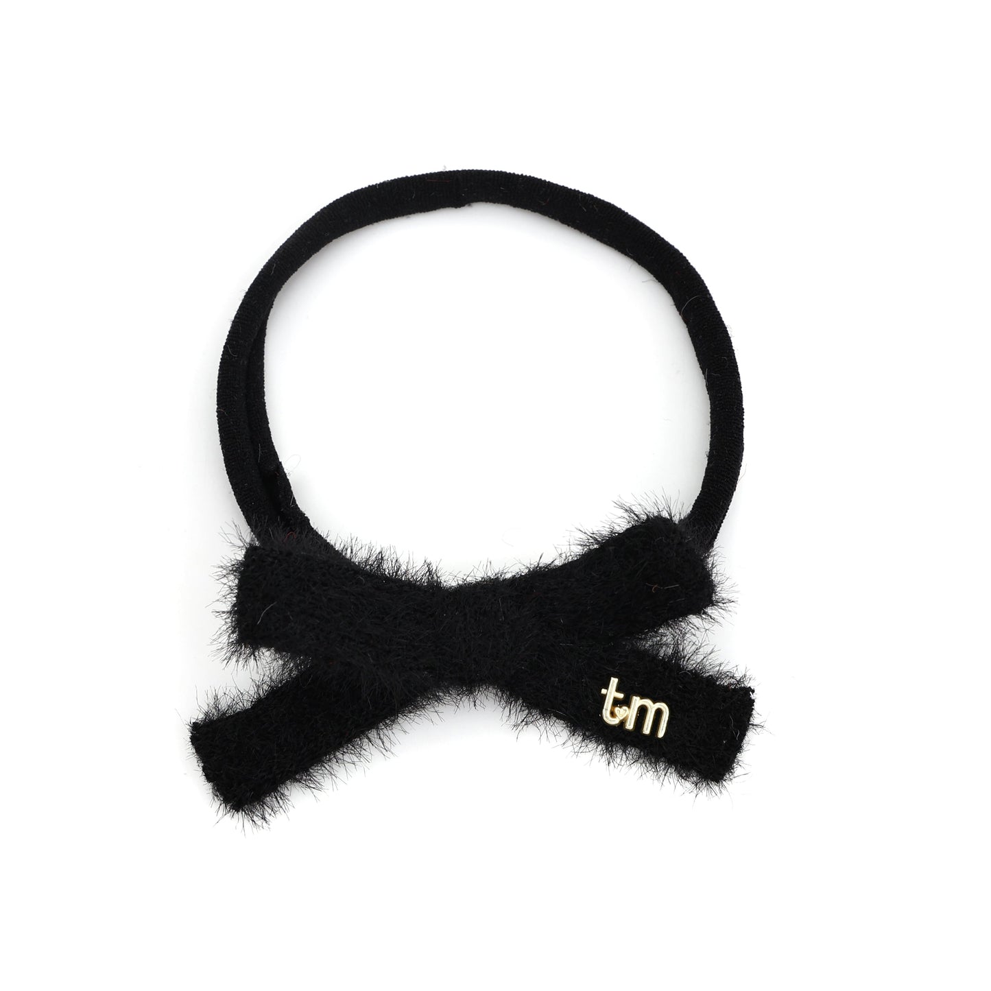 FW26 Boucle Ribbon - Nylon Headband With Bow Black