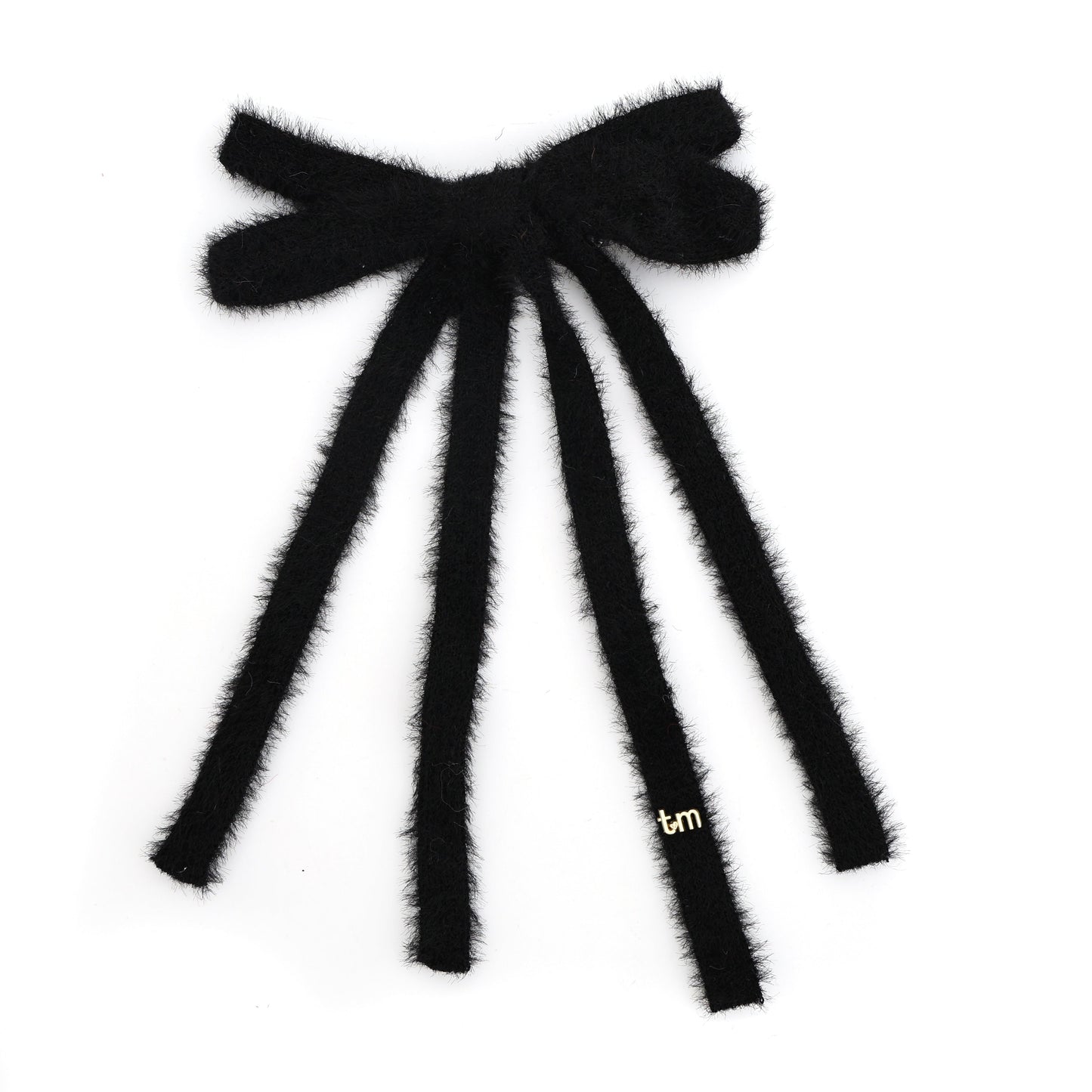 FW26 Boucle Ribbon - Long Tail Bow Clip Black