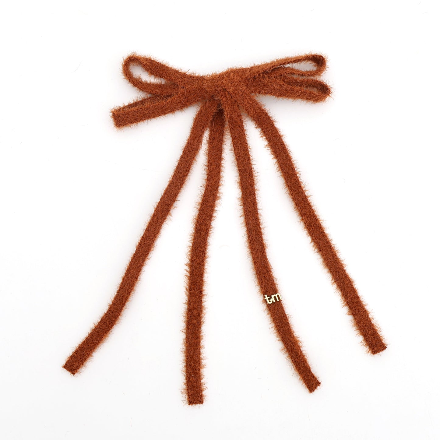 FW26 Boucle Ribbon - Long Tail Bow Clip Brown