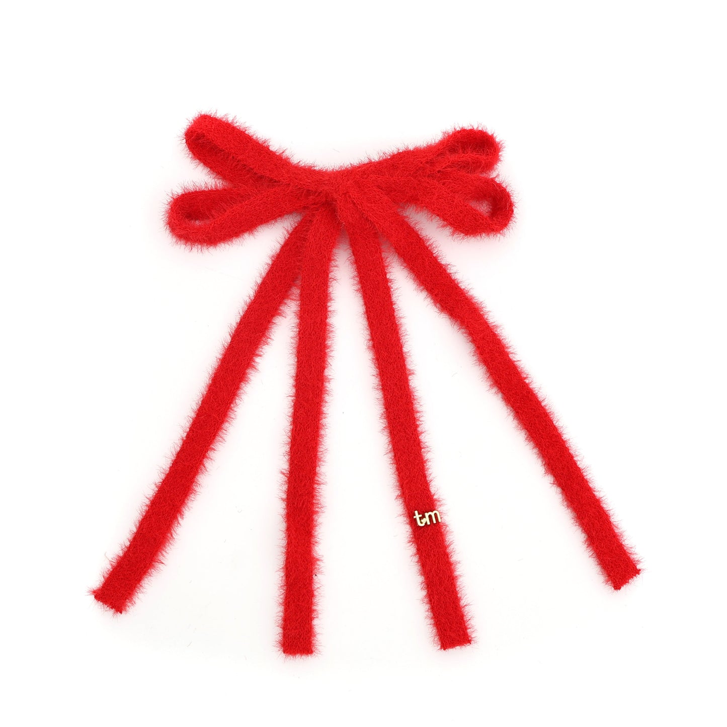 FW26 Boucle Ribbon - Long Tail Bow Clip Red