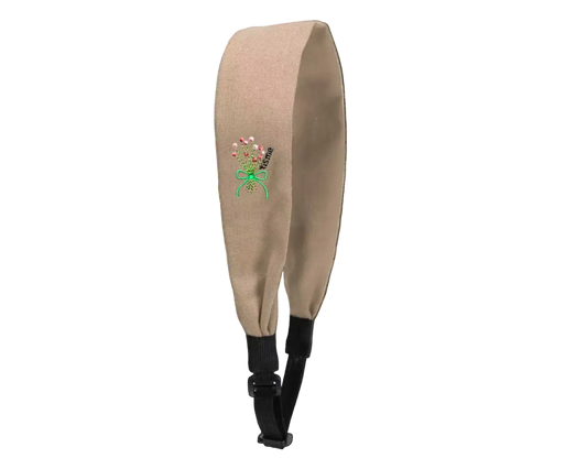 Bouquet Embroidery Knit Collection Adjustable Headscarf (Beige)