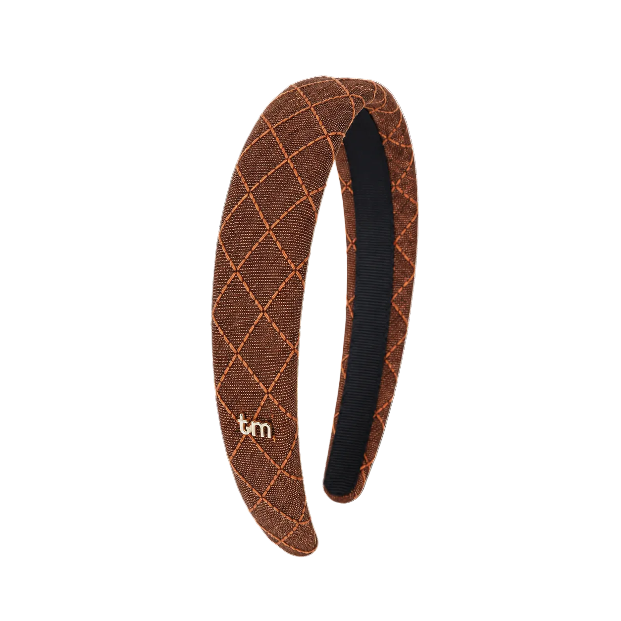 FW26 Denim Brown Thread Hard Headband Brown