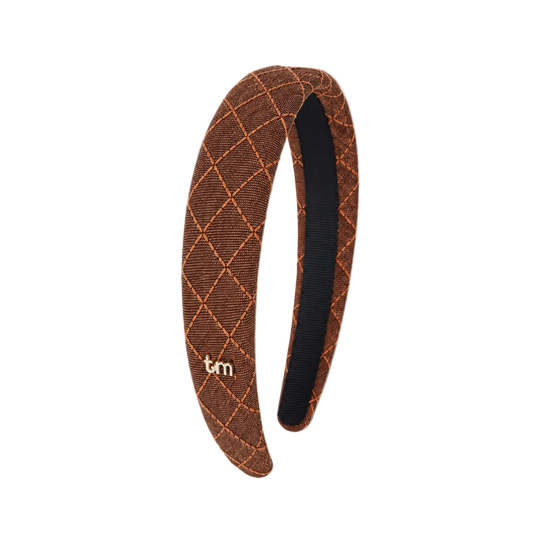 FW26 Denim Brown Thread Hard Headband Brown