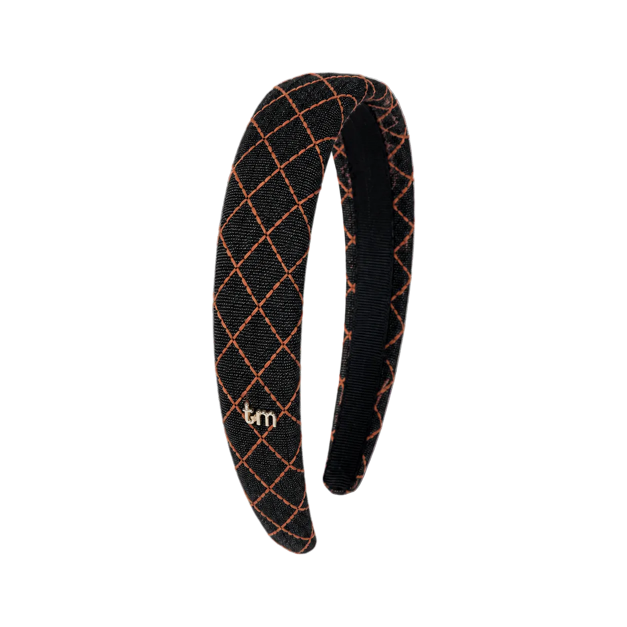FW26 Denim Brown Thread Hard Headband Black