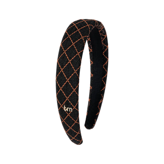 FW26 Denim Brown Thread Hard Headband Black