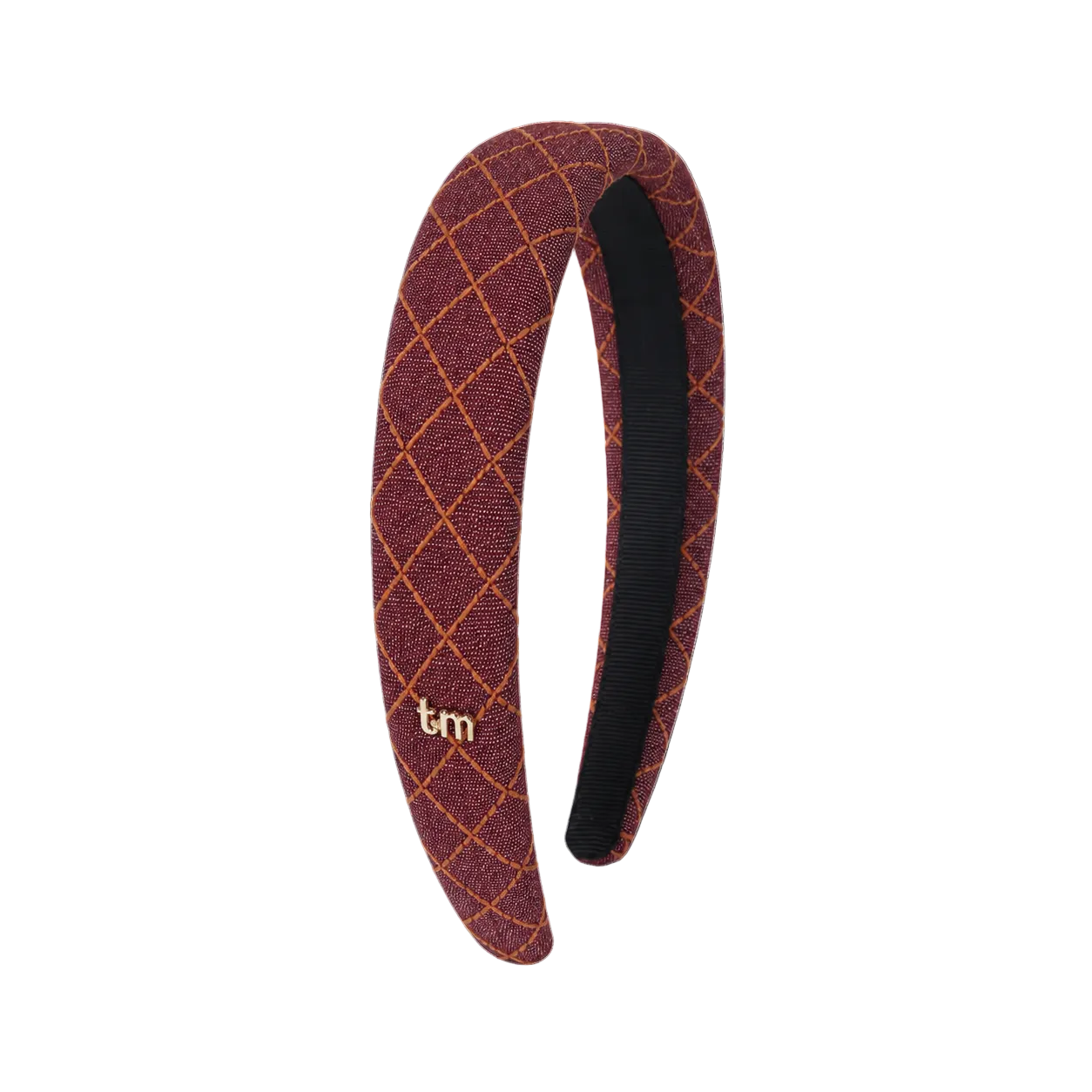 FW26 Denim Brown Thread Hard Headband Maroon