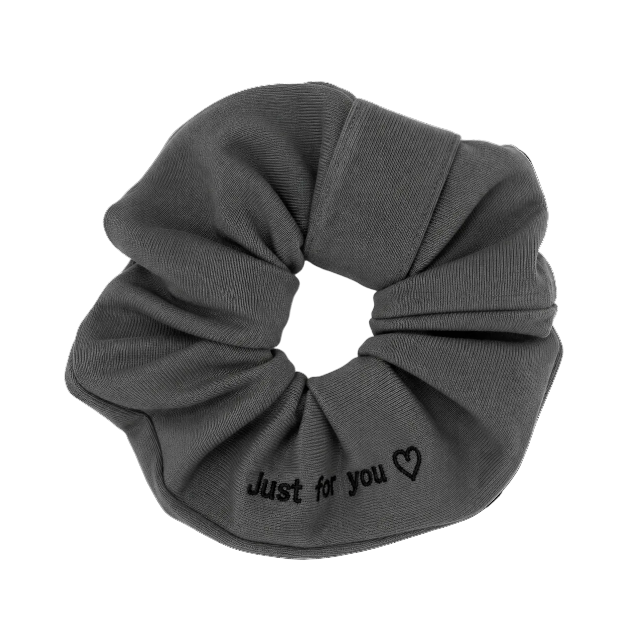 FW26 Sweatband Wrap- Quote- Just For You Scrunchie Gray