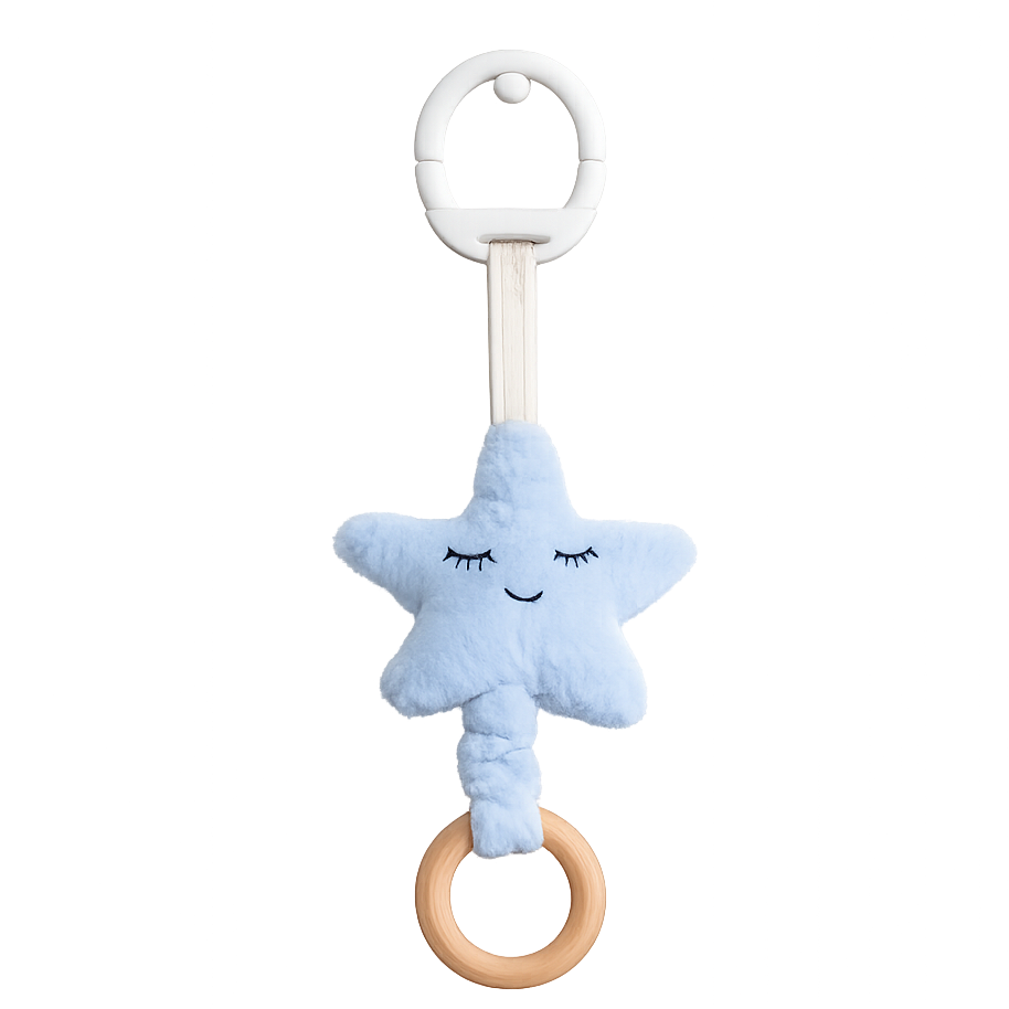 Lullaby Pull String Toy (Star, Blue)