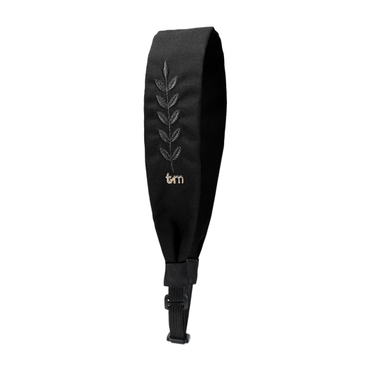 FW26 Monochrome Embroidery Linen Adjustable  Black