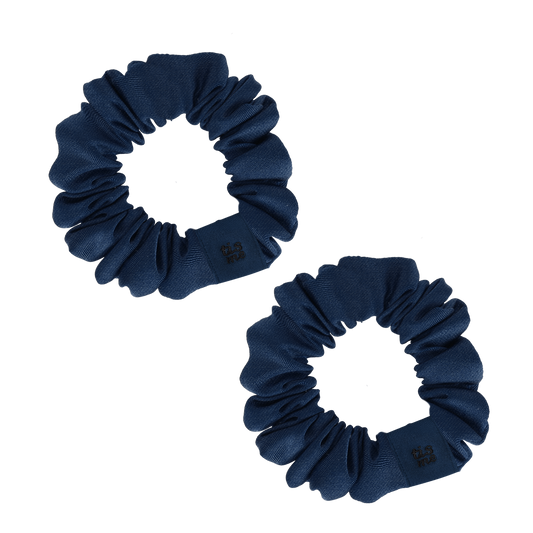 FW26 Sweatband Wrap- Quote- Just For You Mini Scrunchie Set Of 2 Navy