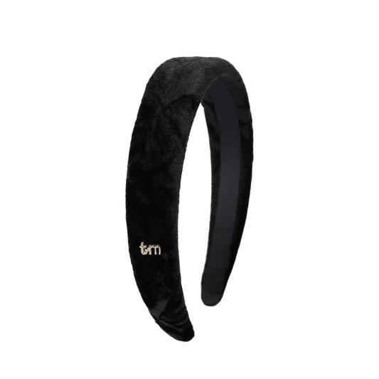 FW26 Crushed Velvet Hard Headband Black