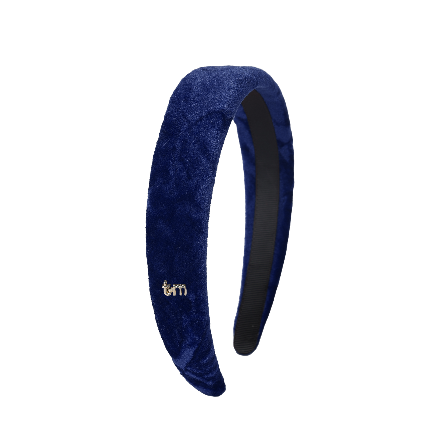 FW26 Crushed Velvet Hard Headband Navy