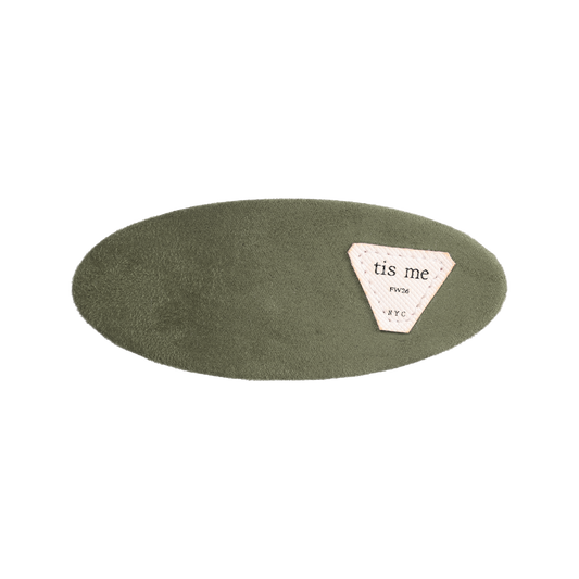 FW26 Suede Collection Barette Clip Green