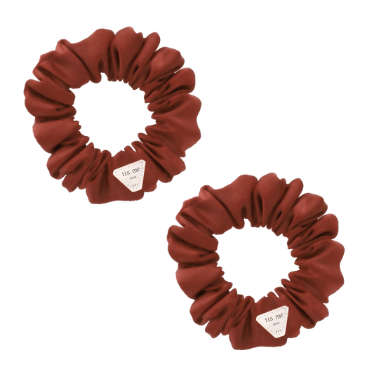 FW26 Suede Collection Mini Scrunchie Set Of 2 Camel