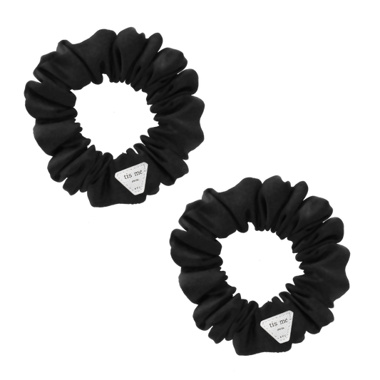FW26 Suede Collection Mini Scrunchie Set Of 2 Black