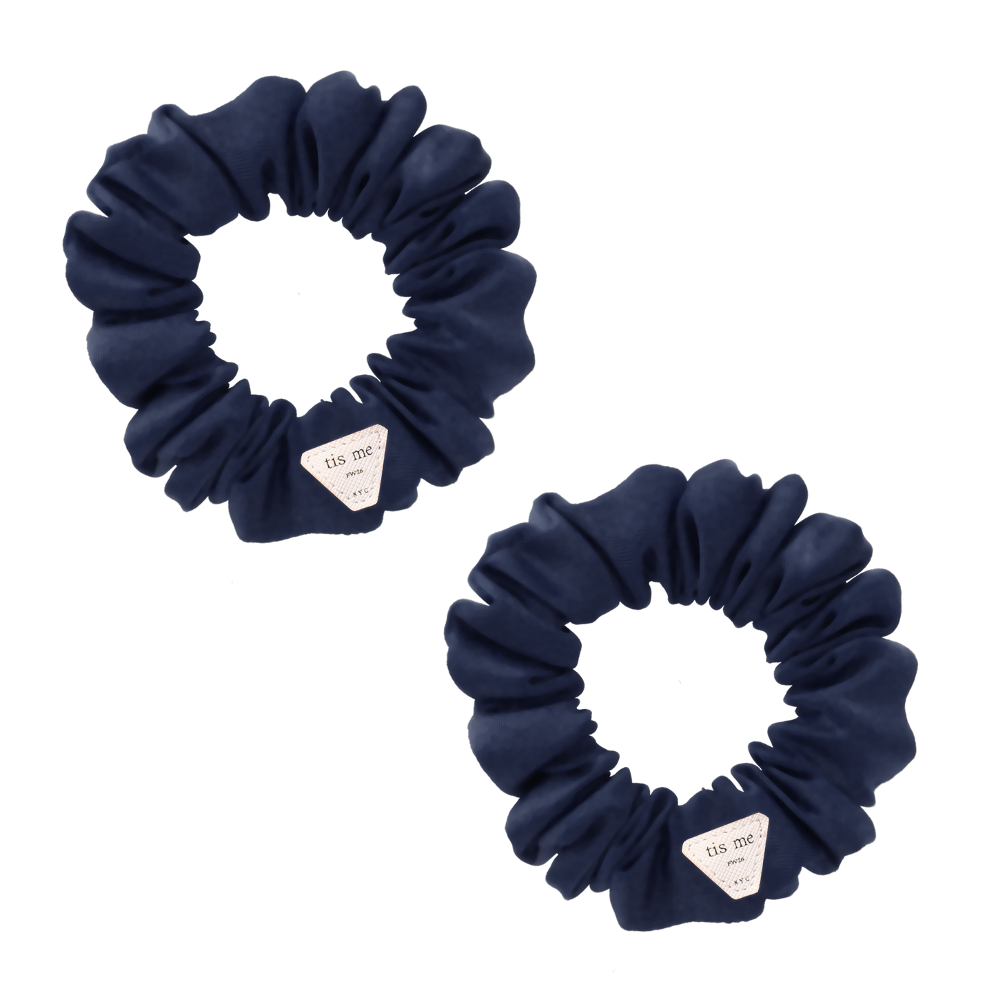 FW26 Suede Collection Mini Scrunchie Set Of 2 Navy