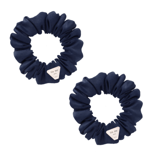 FW26 Suede Collection Mini Scrunchie Set Of 2 Navy