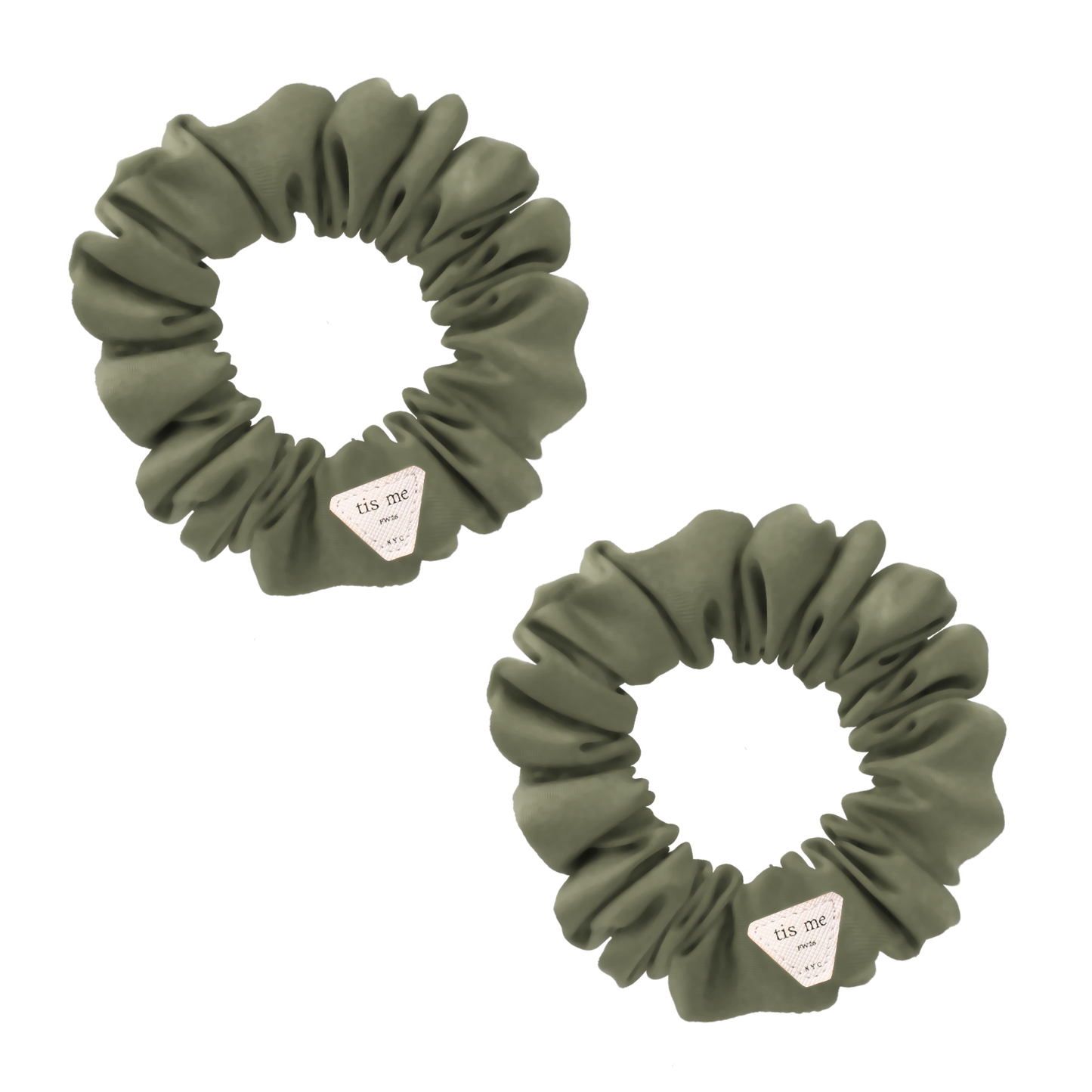 FW26 Suede Collection Mini Scrunchie Set Of 2 Green
