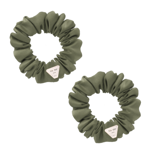 FW26 Suede Collection Mini Scrunchie Set Of 2 Green