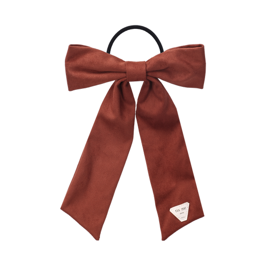 FW26 Suede Collection Ribbon On Pony Ribbon Camel