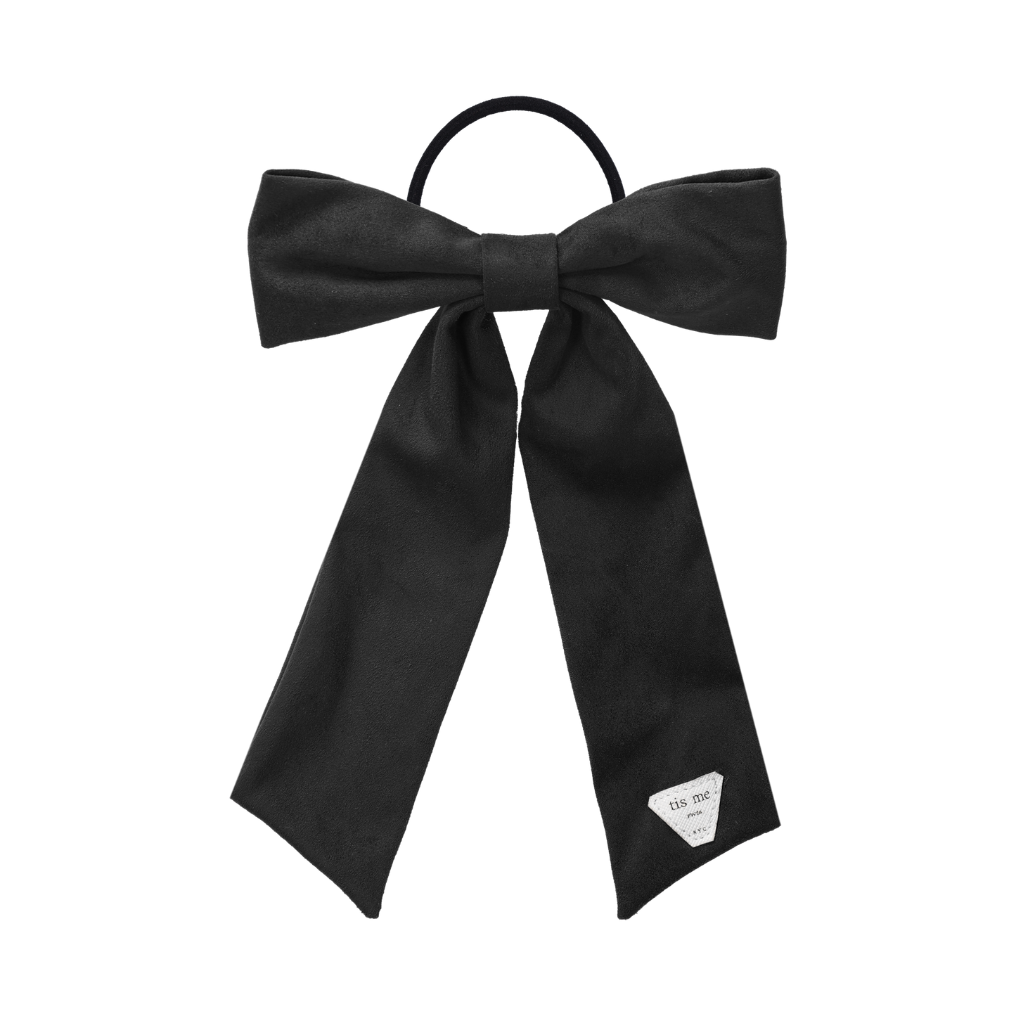 FW26 Suede Collection Ribbon On Pony Ribbon Black