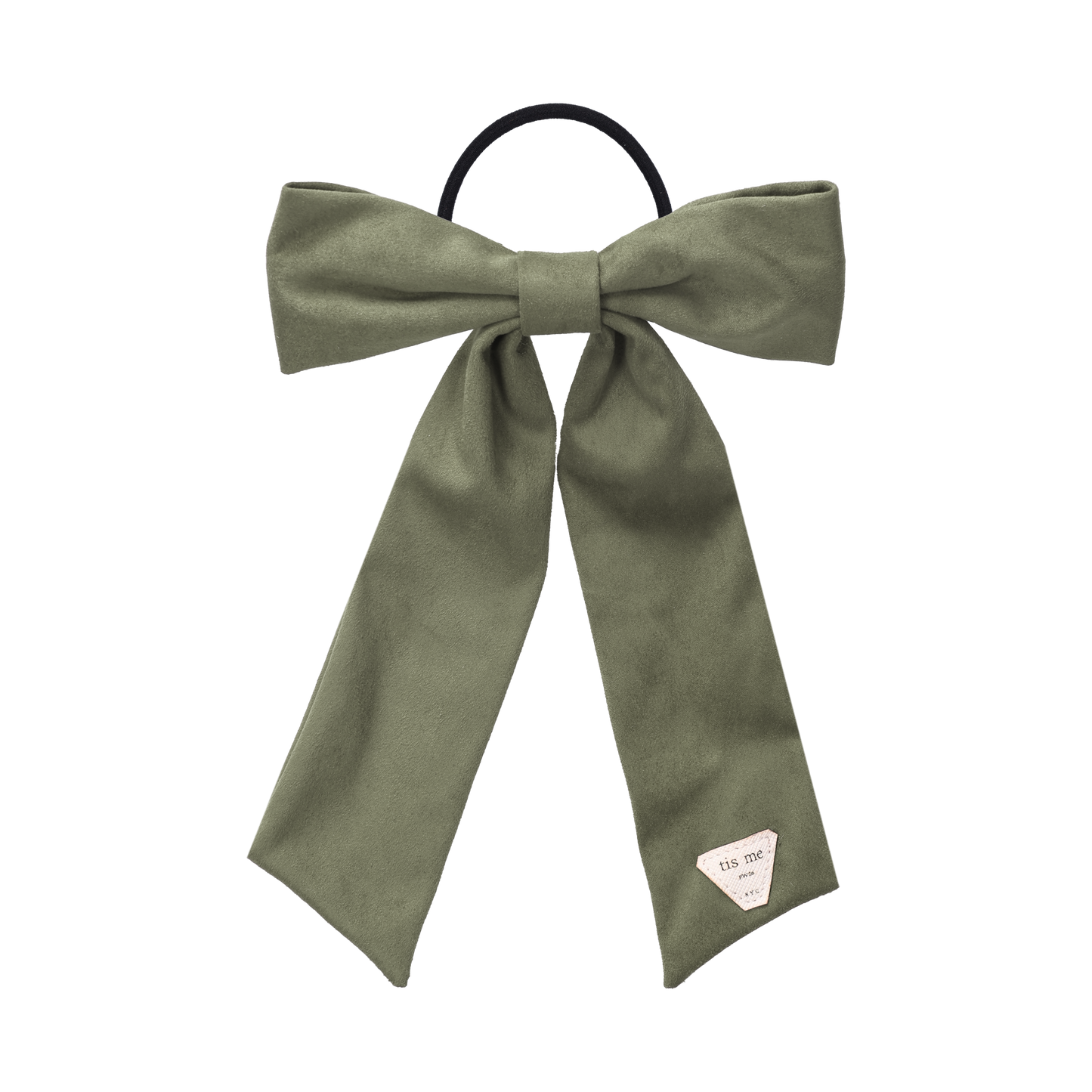 FW26 Suede Collection Ribbon On Pony Ribbon Green
