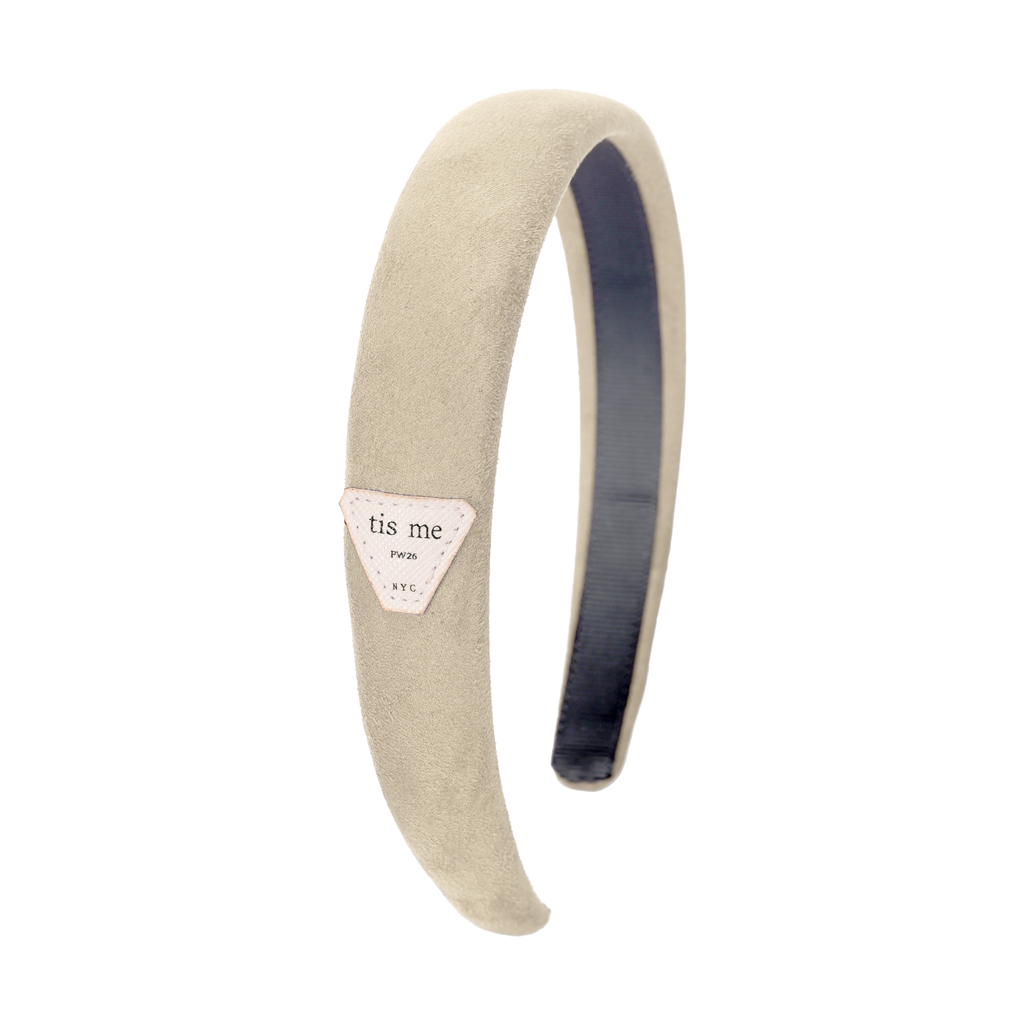 FW26 Suede Collection Hard Headband Cream
