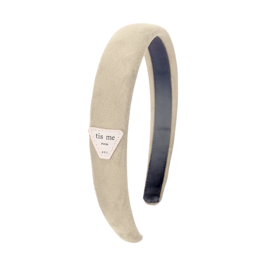 FW26 Suede Collection Hard Headband Cream