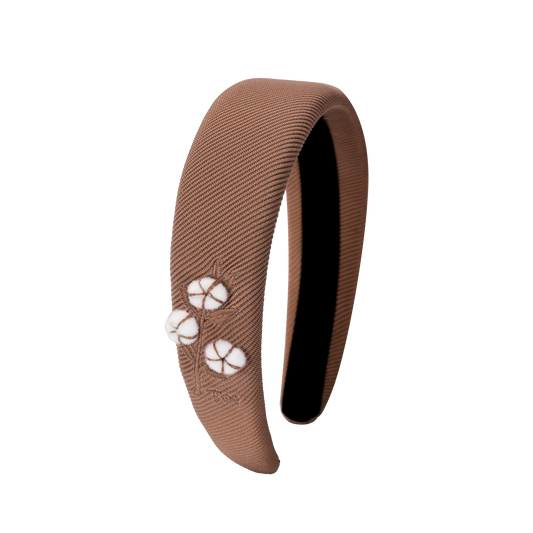 FW26 3D Cotton Flower Knit Hard Headband 14 Brown