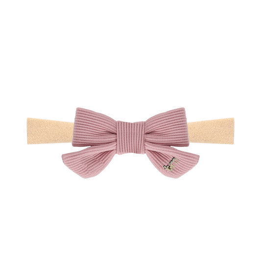 FW26 3D Cotton Flower Knit Nylon Remember Bigger Bow 4 Pink