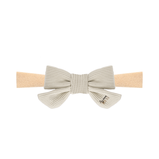 FW26 3D Cotton Flower Knit Nylon Remember Bigger Bow 1 Cream