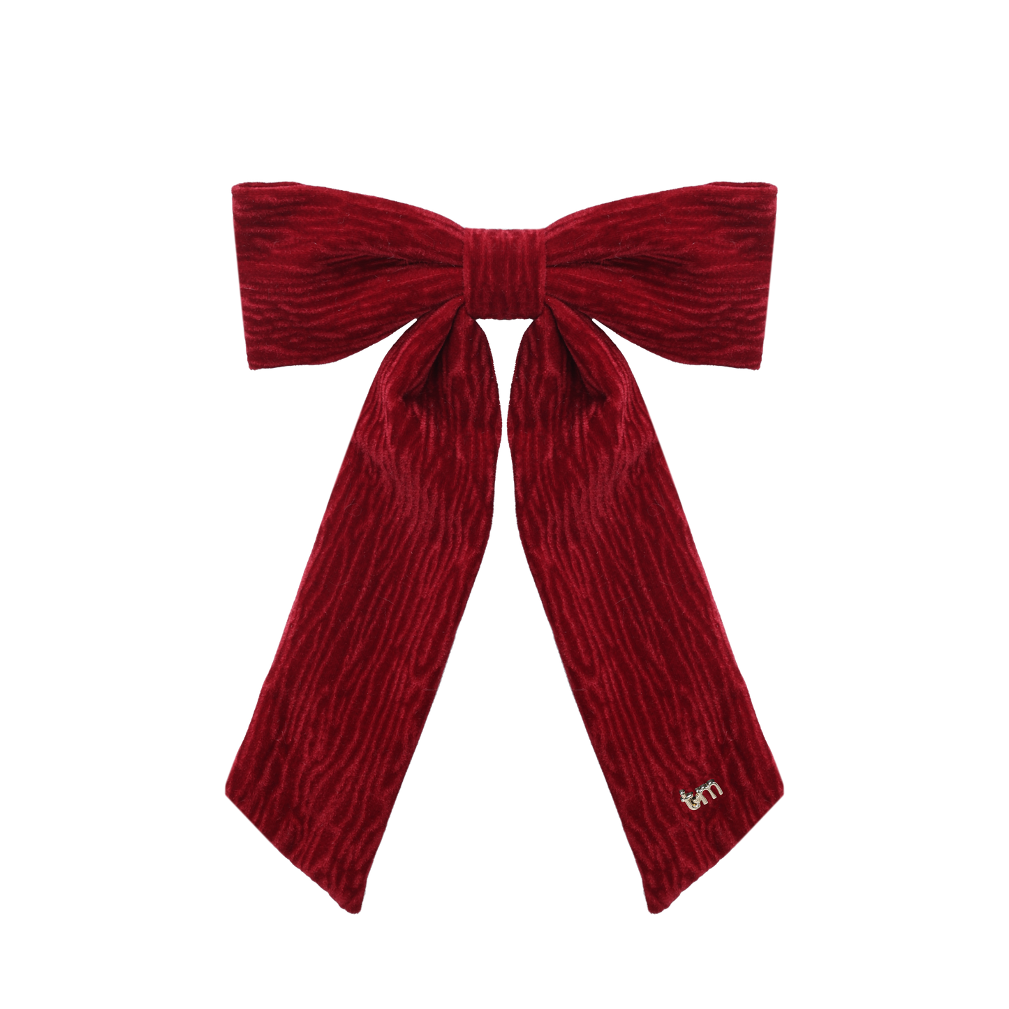 FW26 Velvet Textured Large Bow Clip - Barette Clip Maroon
