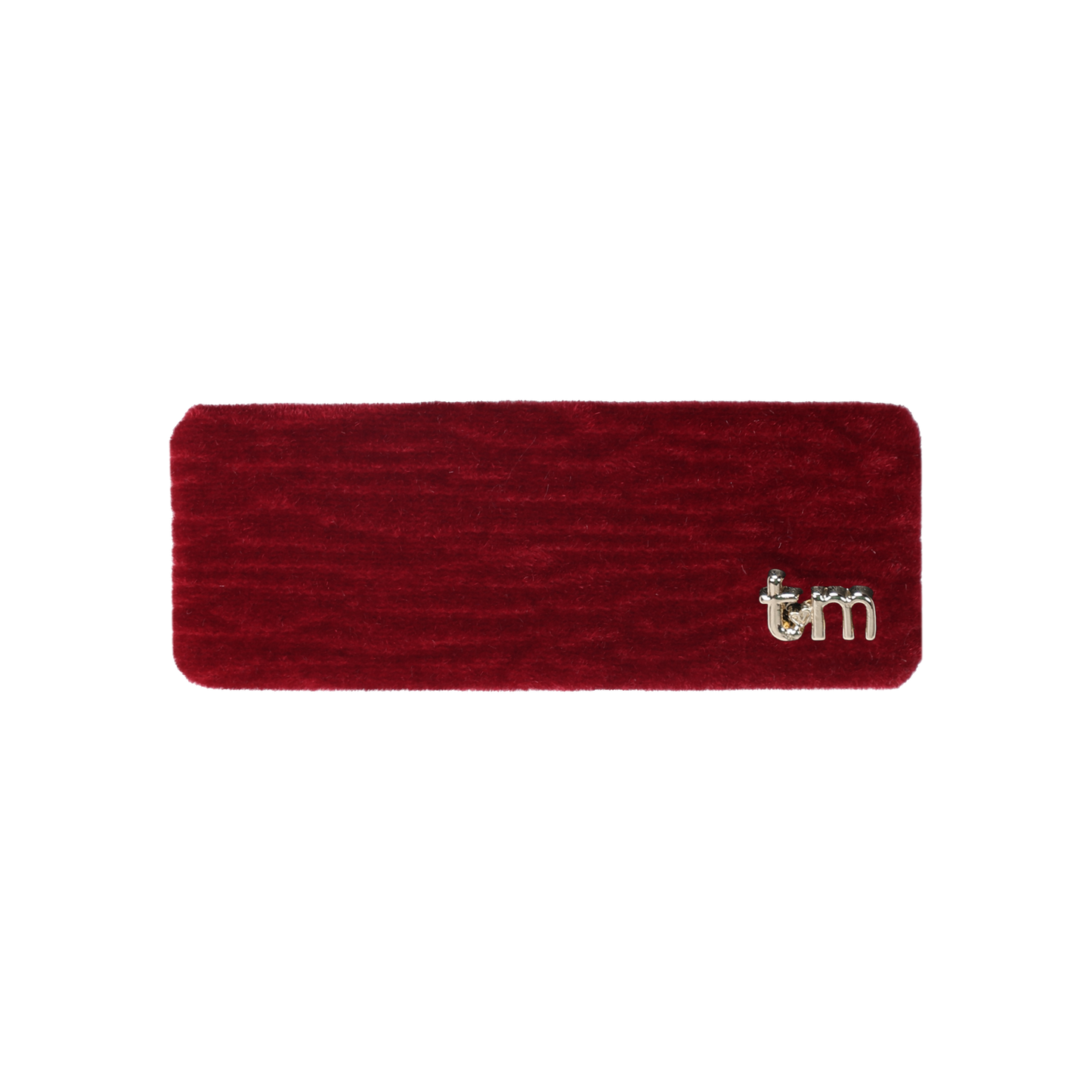 FW26 Velvet Textured Barette Rectangle Clip Maroon