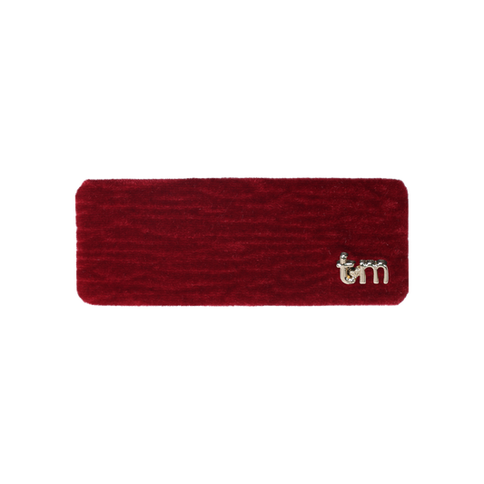 FW26 Velvet Textured Barette Rectangle Clip Maroon