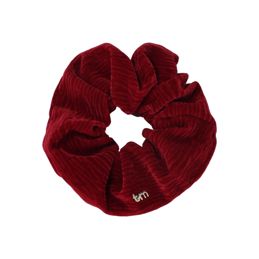 FW26 Velvet Textured Scrunchie Maroon