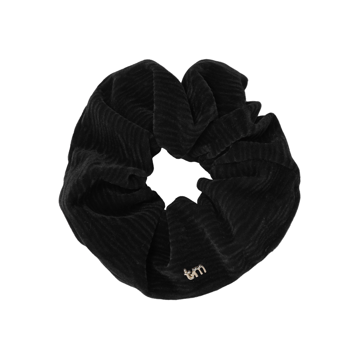 FW26 Velvet Textured Scrunchie Black