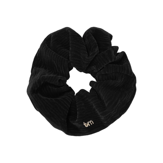 FW26 Velvet Textured Scrunchie Black